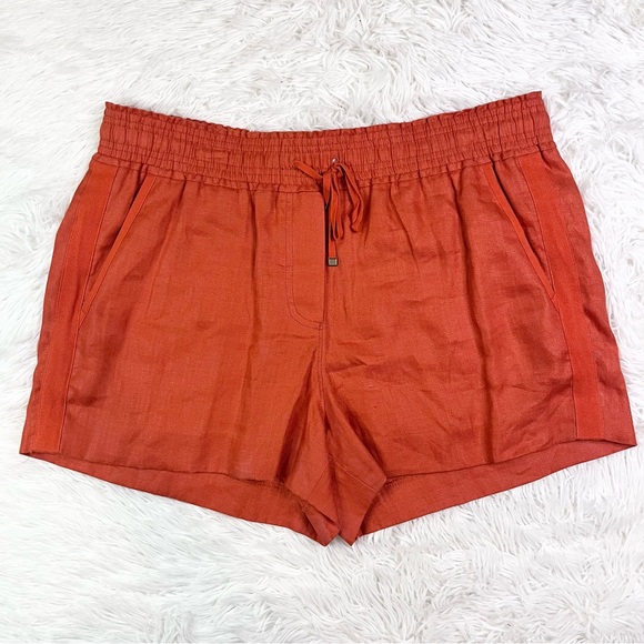 J. Crew Shorts J Crew 0 Linen High Rise Burnt Orange Drawstring